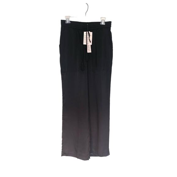 Badgley Mischka Black and Gray Ombre Wide-Leg 100% Mulberry Silk Pants - M - Picture 1 of 8